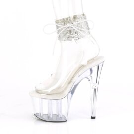 Pleaser ADORE-791-2RS Sandales à plateforme Vernis Strass Transparent EU-35/US-5