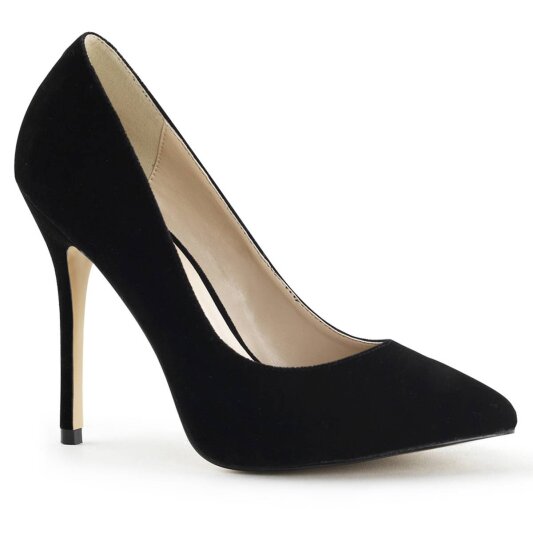 Pleaser AMUSE-20 Escarpins Velours Noir EU-35/US-5