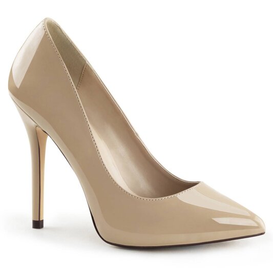 Pleaser AMUSE-20 Escarpins Vernis Beige EU-43/US-13