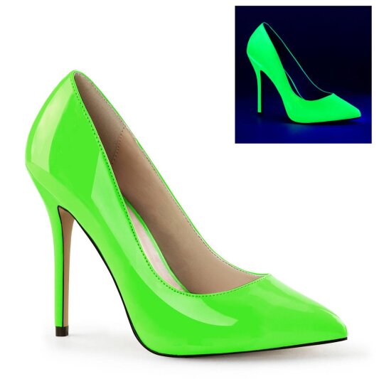 Pleaser AMUSE-20 Escarpins Vernis Néon Vert EU-39/US-9