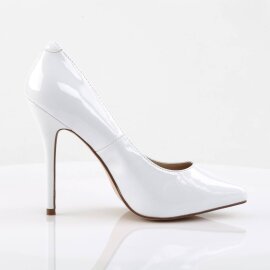 Pleaser AMUSE-20 Escarpins Vernis Blanc EU-37/US-7