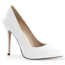 Pleaser AMUSE-20 Escarpins Vernis Blanc EU-39/US-9