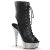 Pleaser BEJEWELED-1016-6 Bottines à plateforme Cuir synthétique Strass Noir Argent EU-37/US-7
