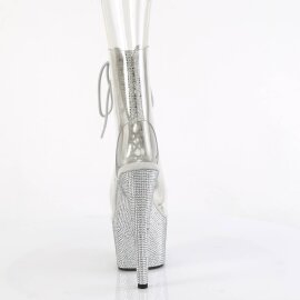 Pleaser BEJEWELED-1016C-2-7 Bottines à plateforme Strass Transparent Argent EU-35/US-5