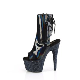 Pleaser BEJEWELED-1018DM-7 Bottines à plateforme Holo Strass Noir EU-41/US-11