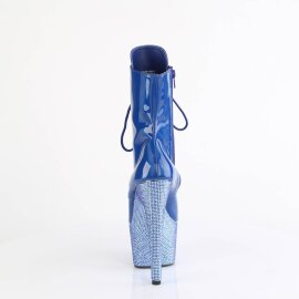 Pleaser BEJEWELED-1020-7 Bottines à plateforme Holo Strass Bleu EU-36/US-6