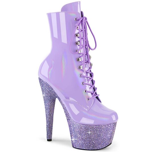 Pleaser BEJEWELED-1020-7 Bottines à plateforme Holo Strass Violet EU-39/US-9
