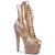 Pleaser BEJEWELED-1020-7 Bottines à plateforme Holo Strass Or Rose EU-35/US-5