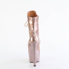 Pleaser BEJEWELED-1020-7 Bottines à plateforme Holo Strass Or Rose EU-36/US-6