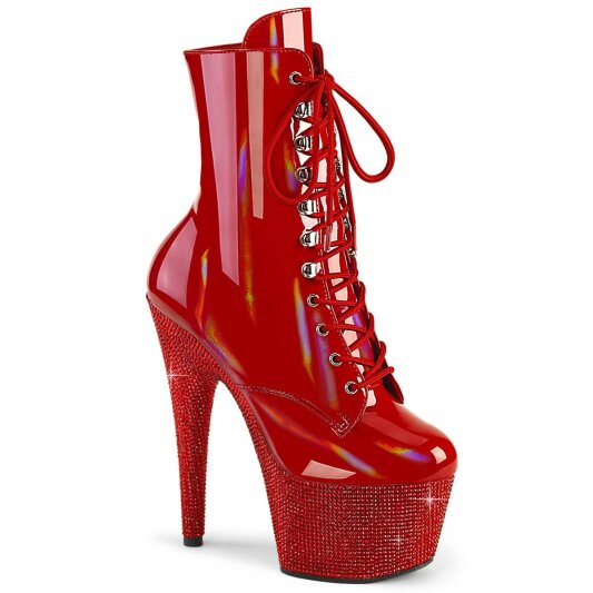 Pleaser BEJEWELED-1020-7 Bottines à plateforme Holo Strass Rouge EU-36/US-6