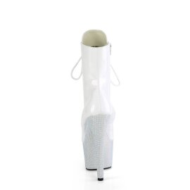 Pleaser BEJEWELED-1020-7 Bottines à plateforme Holo Strass Blanc EU-36/US-6