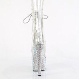 Pleaser BEJEWELED-1021C-7 Bottines à plateforme Strass Transparent Argent EU-36/US-6