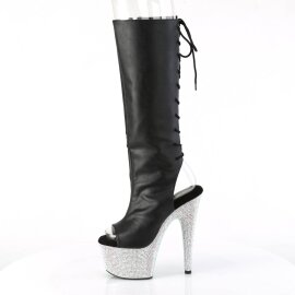Pleaser BEJEWELED-2018-7 Bottines à plateforme Cuir synthétique Strass Noir EU-42/US-12