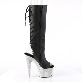Pleaser BEJEWELED-2018-7 Bottines à plateforme Cuir synthétique Strass Noir EU-42/US-12
