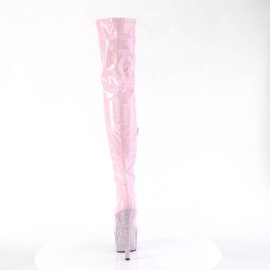 Pleaser BEJEWELED-3000-7 Bottes cuissardes à plateforme Holo Strass Rose EU-35/US-5