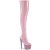 Pleaser BEJEWELED-3000-7 Bottes cuissardes à plateforme Holo Strass Rose EU-35/US-5