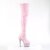 Pleaser BEJEWELED-3000-7 Bottes cuissardes à plateforme Holo Strass Rose EU-35/US-5