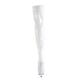 Pleaser BEJEWELED-3000-7 Bottes cuissardes à plateforme Holo Strass Blanc EU-44/US-14