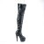 Pleaser BEJEWELED-3011-7 Bottes cuissardes à plateforme Holo Strass Noir EU-41/US-11