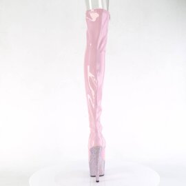 Pleaser BEJEWELED-3011-7 Bottes cuissardes à plateforme Holo Strass Rose EU-35/US-5