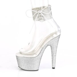 Pleaser BEJEWELED-724RS Sandales à plateforme Strass Transparent Argent EU-35/US-5