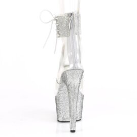 Pleaser BEJEWELED-724RS Sandales à plateforme Strass Transparent Argent EU-35/US-5