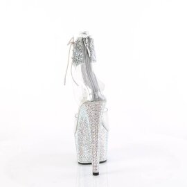 Pleaser BEJEWELED-724RS-02 Sandales à plateforme Strass Transparent Argent EU-35/US-5