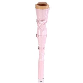 Pleaser BEYOND-3028 Bottes cuissardes à plateforme Vernis Rose EU-40/US-10