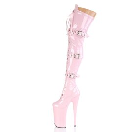 Pleaser BEYOND-3028 Bottes cuissardes à plateforme Vernis Rose EU-39/US-9