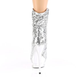Pleaser BLONDIE-R-1009 Bottines à plateforme Paillettes Chrome Argent EU-36/US-6