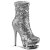 Pleaser BLONDIE-R-1009 Bottines à plateforme Paillettes Chrome Argent EU-36/US-6