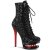 Pleaser BLONDIE-R-1020 Bottines à plateforme Paillettes Noir EU-35/US-5