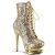 Pleaser BLONDIE-R-1020 Bottines à plateforme Paillettes Chrome Or EU-36/US-6