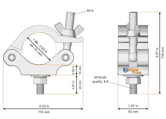 Pinces de Montage pour Supports Truss 4 Pièces
