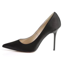 Pleaser CLASSIQUE-20 Escarpins Noir Satin EU-44/US-14