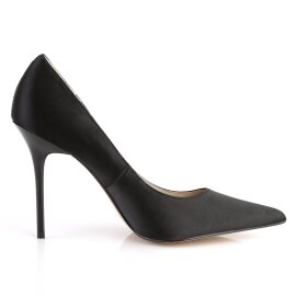 Pleaser CLASSIQUE-20 Escarpins Noir Satin EU-44/US-14