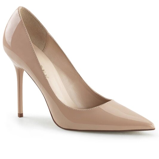 Pleaser CLASSIQUE-20 Escarpins Vernis Beige EU-35/US-5