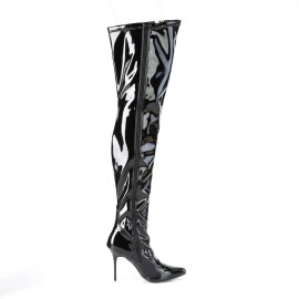 Pleaser CLASSIQUE-3000 Bottes cuissardes Vernis Noir EU-36/US-6