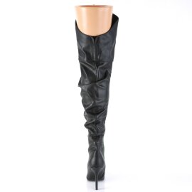 Pleaser CLASSIQUE-3011 Bottes cuissardes Cuir synthétique Noir EU-37/US-7