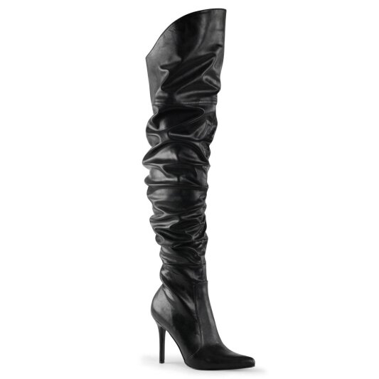 Pleaser CLASSIQUE-3011 Bottes cuissardes Cuir synthétique Noir EU-38/US-8