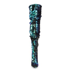 Pleaser COURTLY-3011 Bottes cuissardes Paillettes Vert...