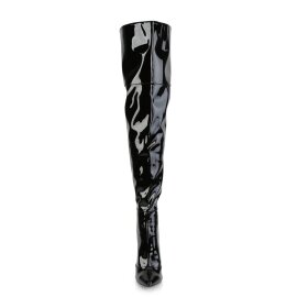 Pleaser COURTLY-3012 Bottes cuissardes Vernis Noir EU-44/US-14