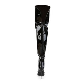 Pleaser COURTLY-3012 Bottes cuissardes Vernis Noir EU-44/US-14