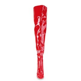 Pleaser COURTLY-3012 Bottes cuissardes Vernis Rouge...