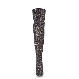 Pleaser COURTLY-3015 Bottes cuissardes Paillettes Noir...