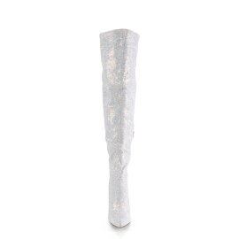 Pleaser COURTLY-3015 Bottes cuissardes Paillettes Blanc...