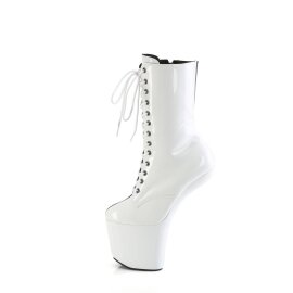 Pleaser CRAZE-1040TT Bottines à plateforme Vernis Noir Blanc EU-38/US-8