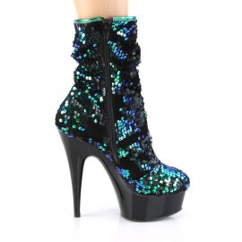 Pleaser DELIGHT-1004 Bottines à plateforme Paillettes Vert EU-35/US-5