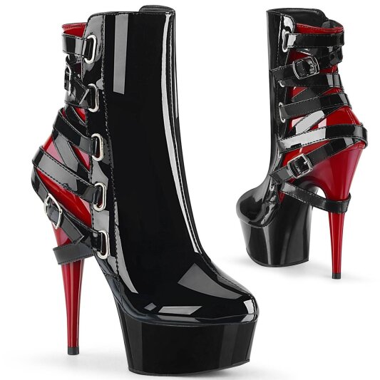 Pleaser DELIGHT-1012 Bottines à plateforme Vernis Noir EU-38/US-8