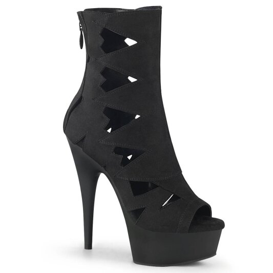 Pleaser DELIGHT-1014 Bottines à plateforme Daim synthétique Noir EU-37/US-7